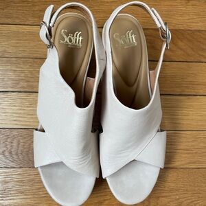 Sofft Cream Block Heel Slingback